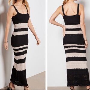 Evereve Correy black and tan knit maxi dress